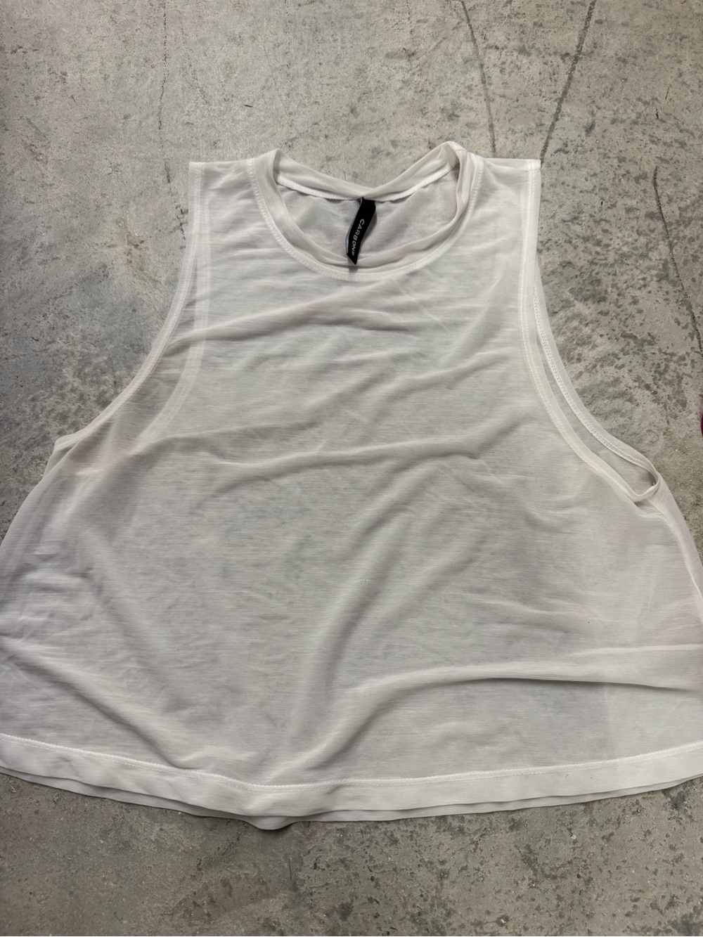 Carbon38 White Scoop-Neck Athletic Tank